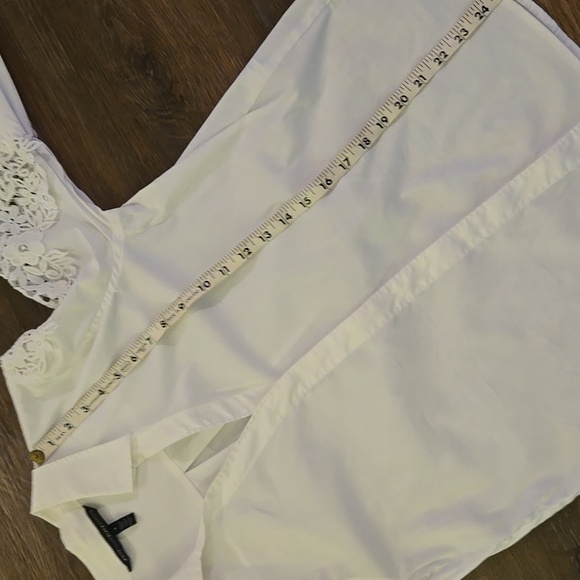 White House Black Market Lace Embellished Poplin Shirt - Picture 9 of 10